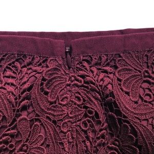 NWT...Talbots Lace Overlay Skirt Plus 24W Burgundy